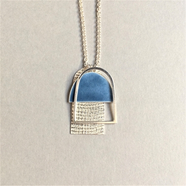 Blue grey three part pendant
