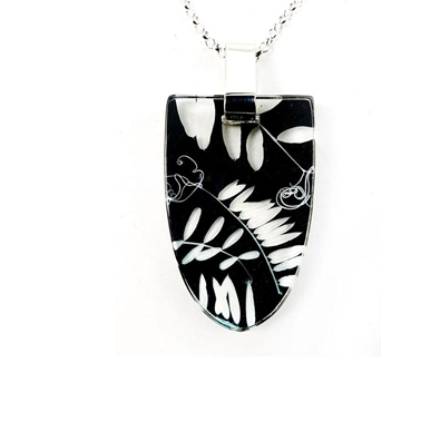 Black Vetch | Shield Pendant | Recycled Perspex