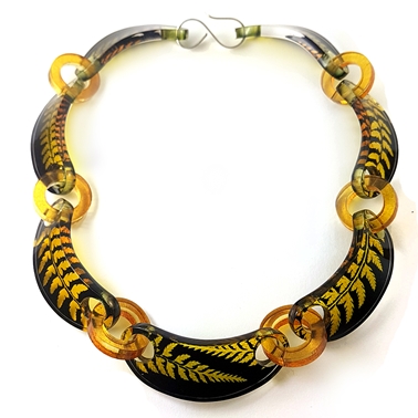 black and Gold fern Chain Sue Gregor