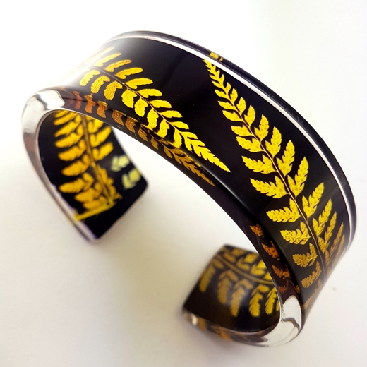 Gold and black fern Sue grego