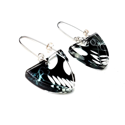 Black Vetch | Triangle Earrings | Recycled Perspex