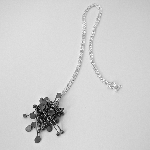 Blossom pendant, oxidised