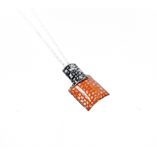 Rectangle and Square Drop Pendants - Blue, Silver and Tangerine