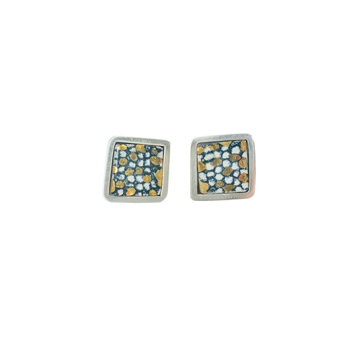Blue and Gold Square Framed Studs