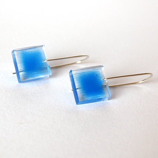 blue frayed earrings 1