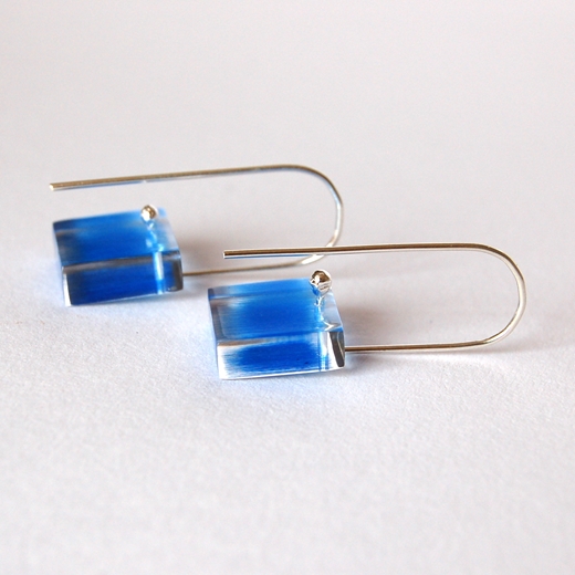 blue frayed earrings 3