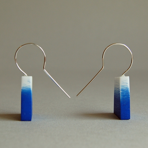 blue graffiti earrings side