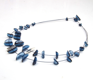 Blue double strand necklace