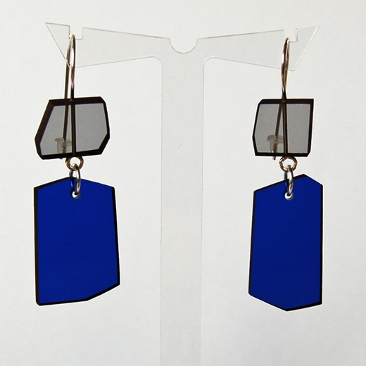 blue shard earrings A0012 detail