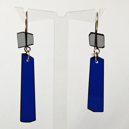 blue shard earrings A0014 detail