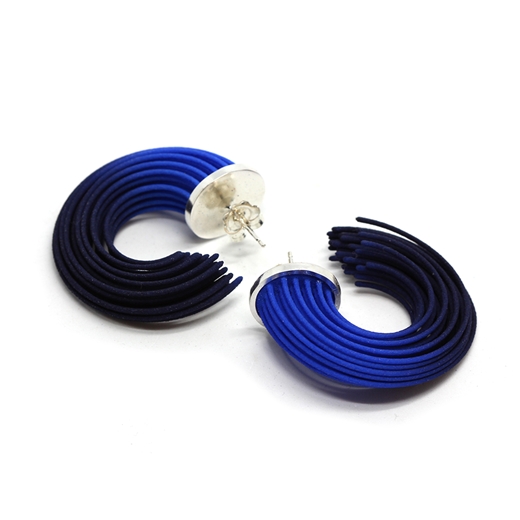Small Brushstroke earrings - ocean blue
