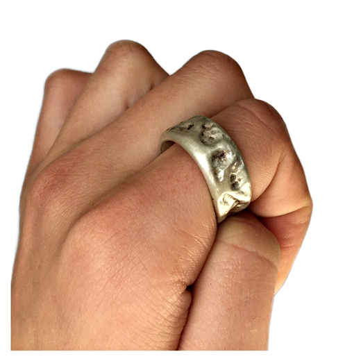 Chunky Hammered Silver Ring