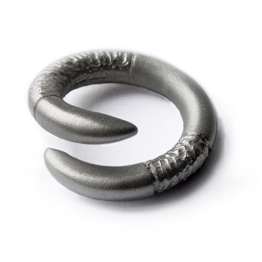 Double Point Silver Spiral Ring