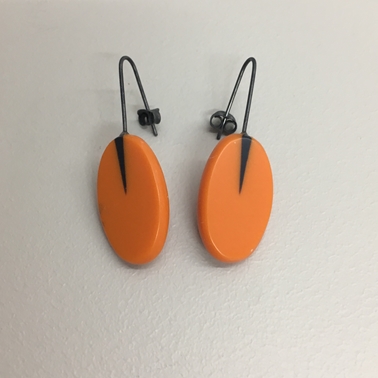 Orange drop earrings