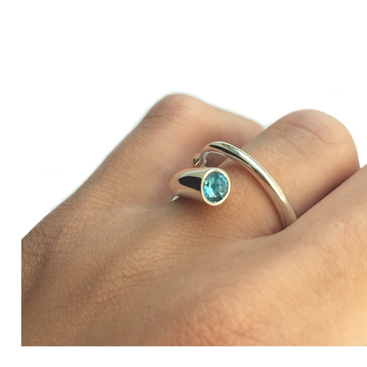 Silver Spiral Wiggly Ring