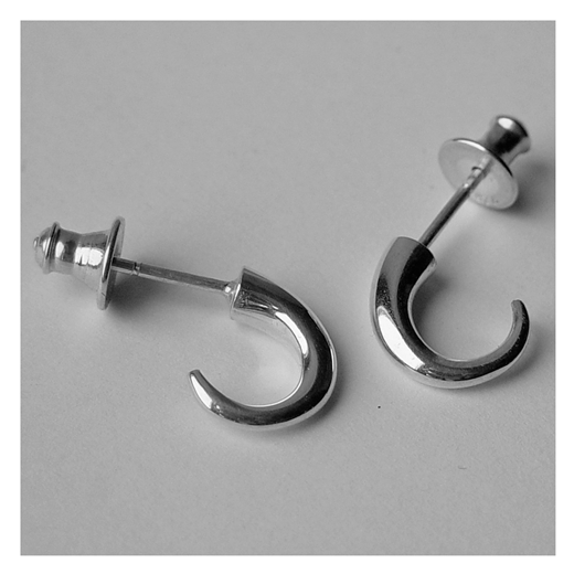 Small Silver Wiggly Hoops
