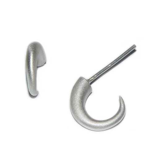 Small wiggly hoop earrings - satin finish
