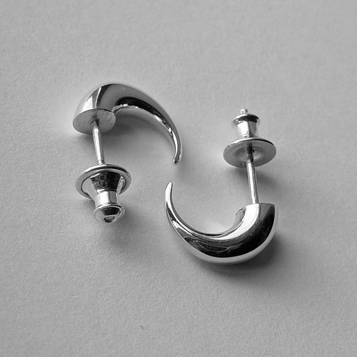 Silver Wiggly Hoops