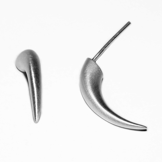 Silver Spike Earrings - satin finish