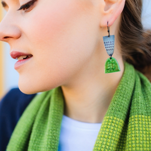 Leonora 2 earrings on model