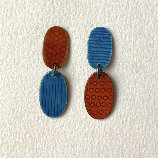 Rosa earrings orange and teal