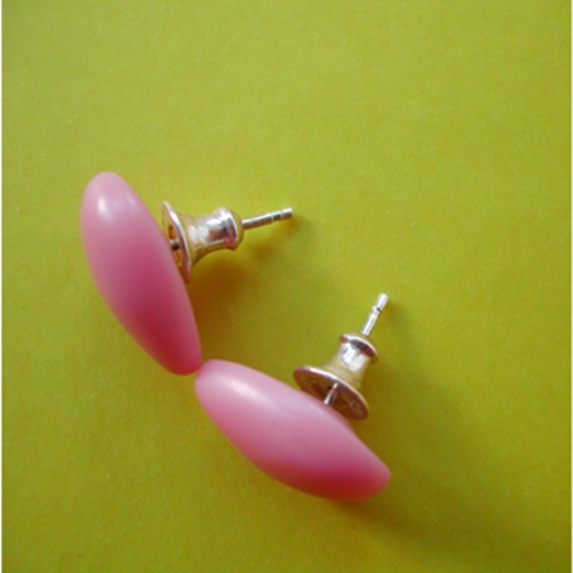 pink petal stud earrings side detail