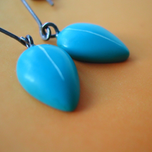 turquoise petal drop earrings detail