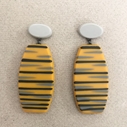 Modernist stripe earrings - mustard