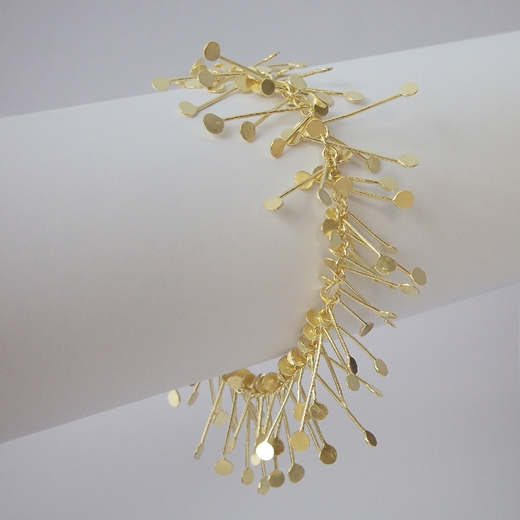 Chaos wire bracelet, gold satin