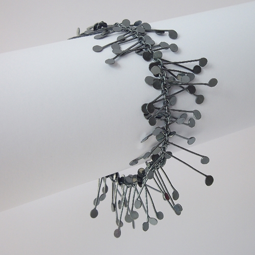 Chaos wire bracelet, oxidised