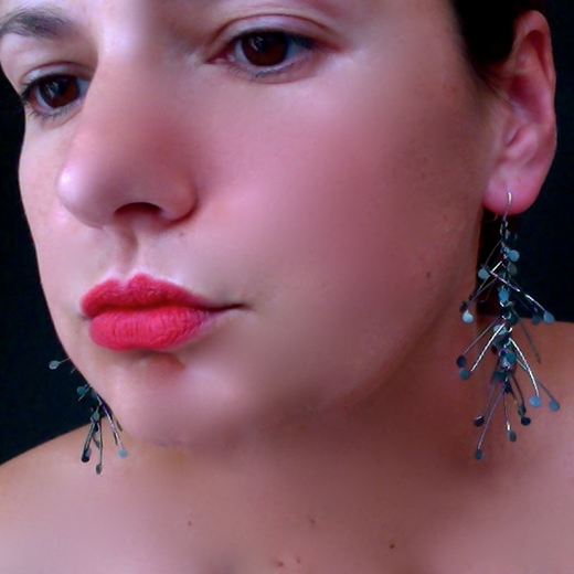 Chaos wire dangling earrings, oxidised by Fiona DeMarco