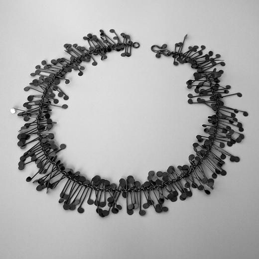 Chaos wire necklace, oxidised by Fiona DeMarco