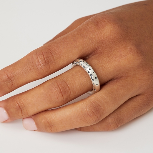 Sterling silver chunky halo ring
