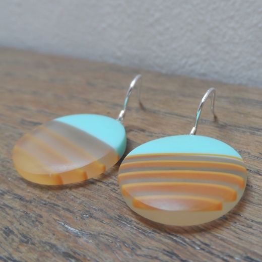 turquoise mini round earrings