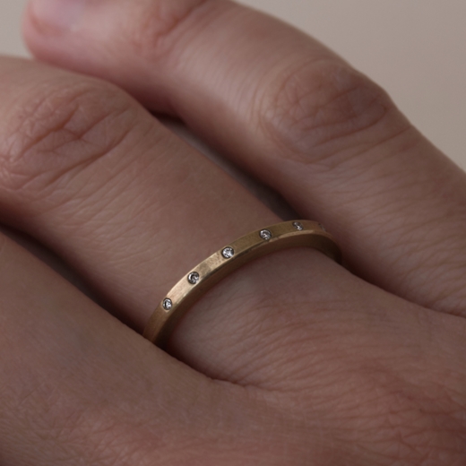 Celestial ring yellow gold with diamonds by Clara Breen