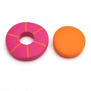 Colourful resin mismatch studs - pink and orange