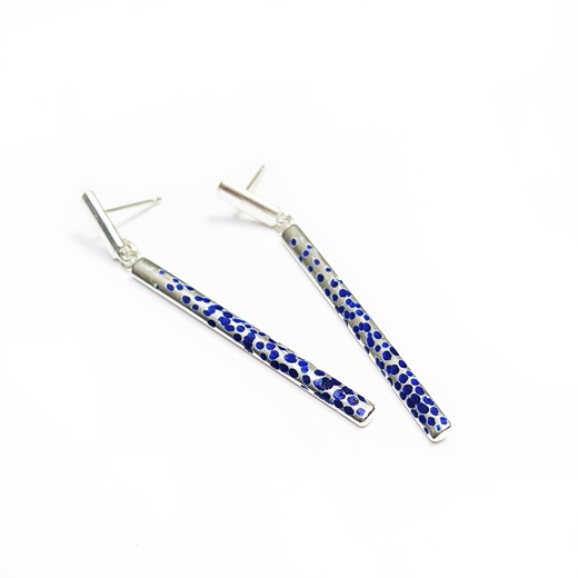 Confetti long blue earrings 2