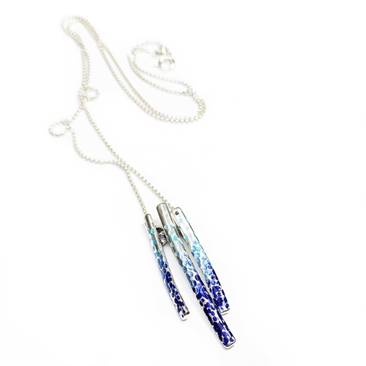 Confetti blue 3 strand necklace 2