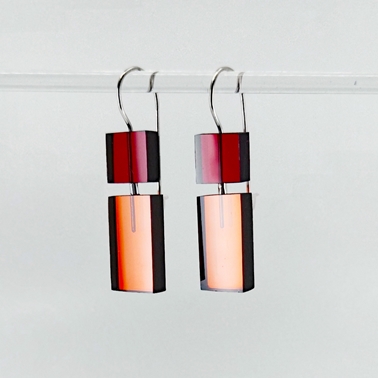 construction 1 earrings short red and orange front