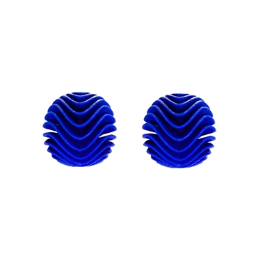 Curved Harmonic Earrings Blue