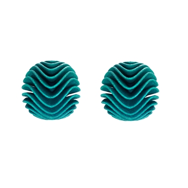 Curved Harmonic Earrings Green