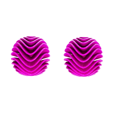 Curved Harmonic Earrings Pink