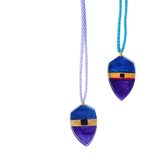 Purple Kite Block Pendants - front