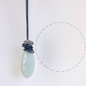 Two tone loopy larimar necklace