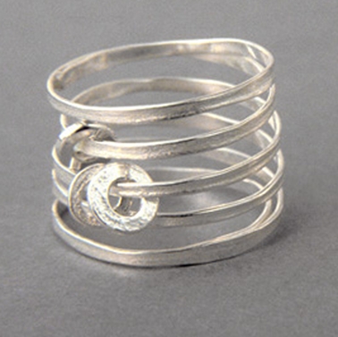 Ripple Sprung Ring Silver