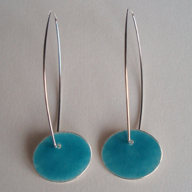 Deep Turquoise oval earrings