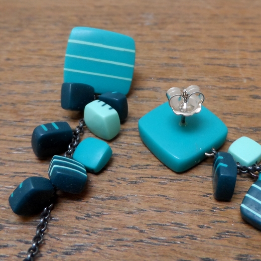 fittings turquoise blue resin earrings