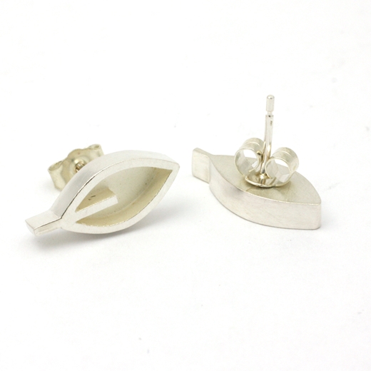 small silver leaf earrings