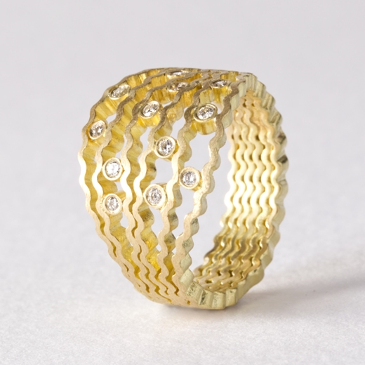 Diamond Strata statement ring -- 18ct gold-by Clara Breen