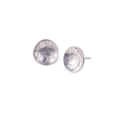 French Knit Imprinted Domed Circle Studs